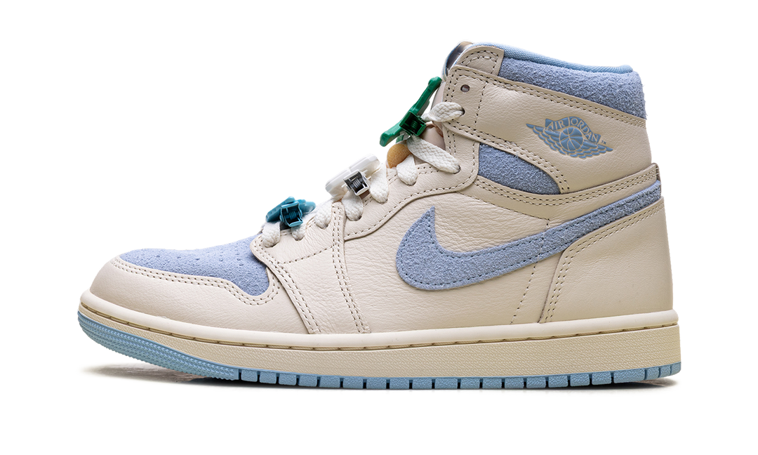 AIR JORDAN 1 RETRO HIGH OG PALE IVORY PSYCHIC BLUE WOMENS