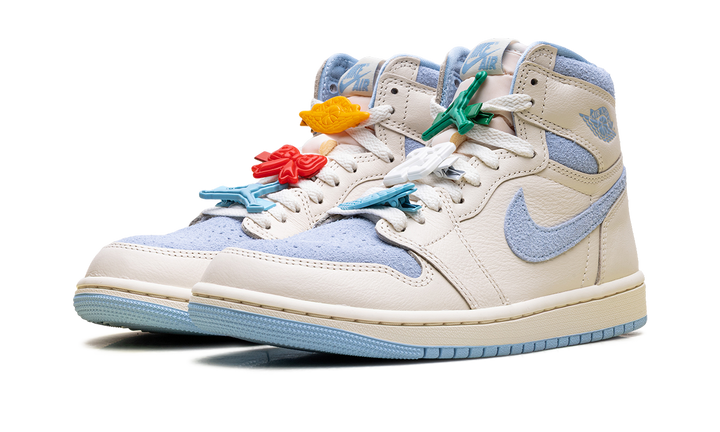 AIR JORDAN 1 RETRO HIGH OG PALE IVORY PSYCHIC BLUE WOMENS