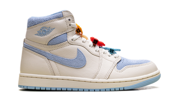 AIR JORDAN 1 RETRO HIGH OG PALE IVORY PSYCHIC BLUE WOMENS — Stock