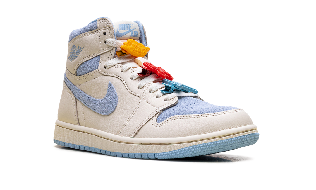 AIR JORDAN 1 RETRO HIGH OG PALE IVORY PSYCHIC BLUE WOMENS