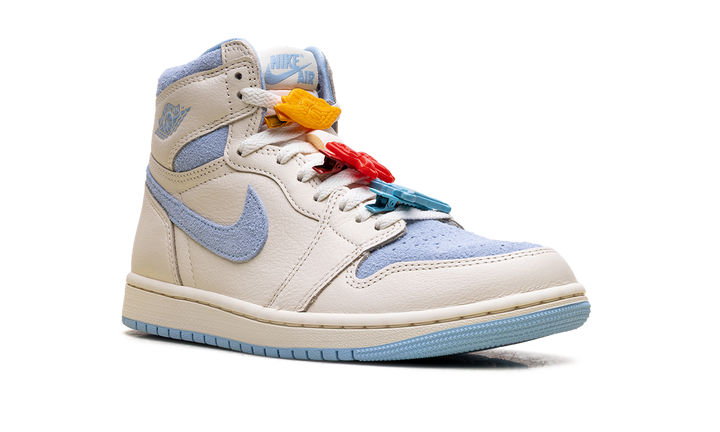 AIR JORDAN 1 RETRO HIGH OG PALE IVORY PSYCHIC BLUE WOMENS