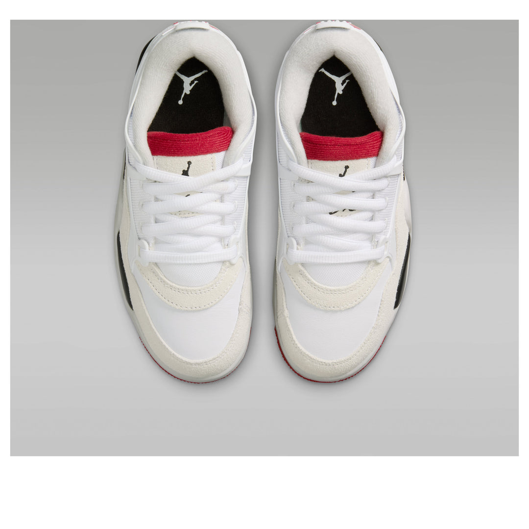 AIR JORDAN 4 RM WHITE BLACK NEUTRAL GREY VARSITY RED GS
