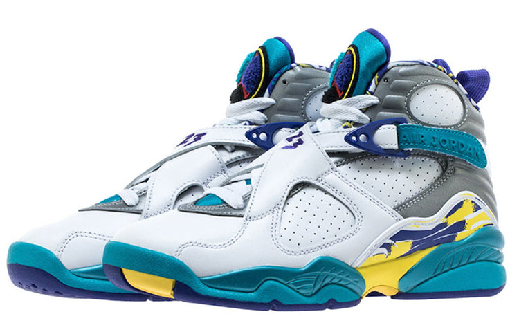AIR JORDAN 8 RETRO WHITE AQUA WOMENS