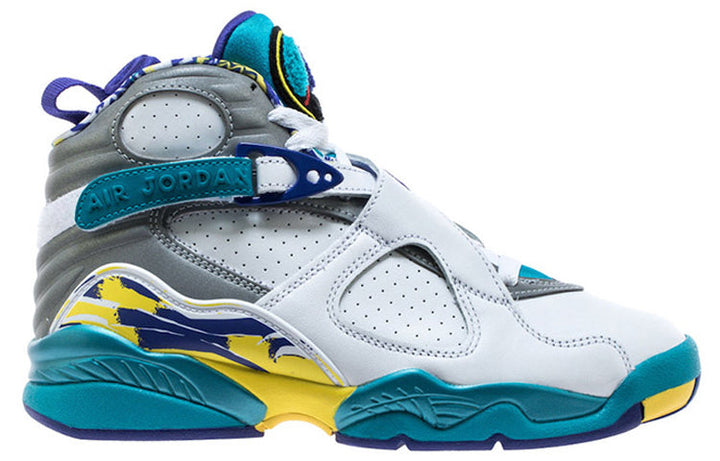AIR JORDAN 8 RETRO WHITE AQUA WOMENS