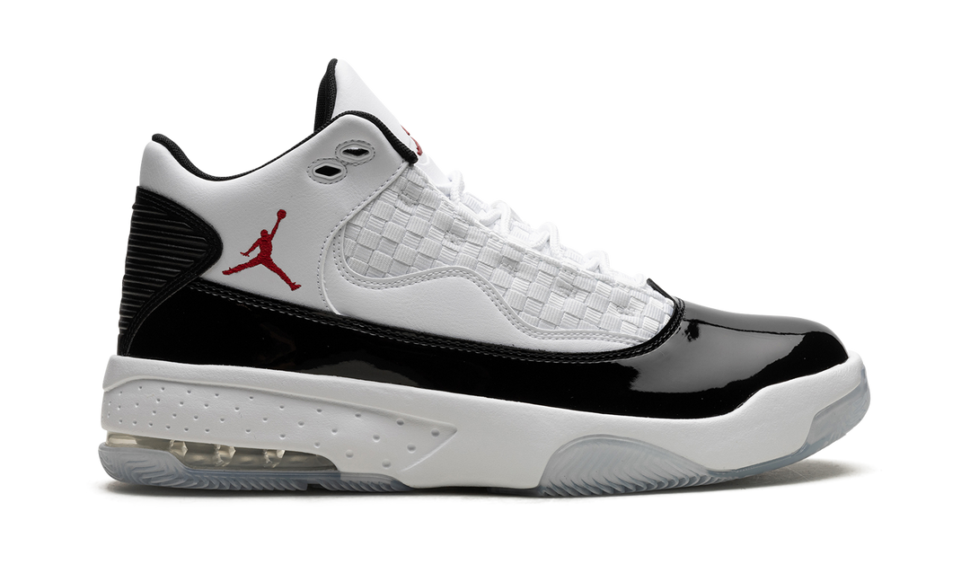 AIR JORDAN MAX AURA 2 WHITE BLACK GYM RED