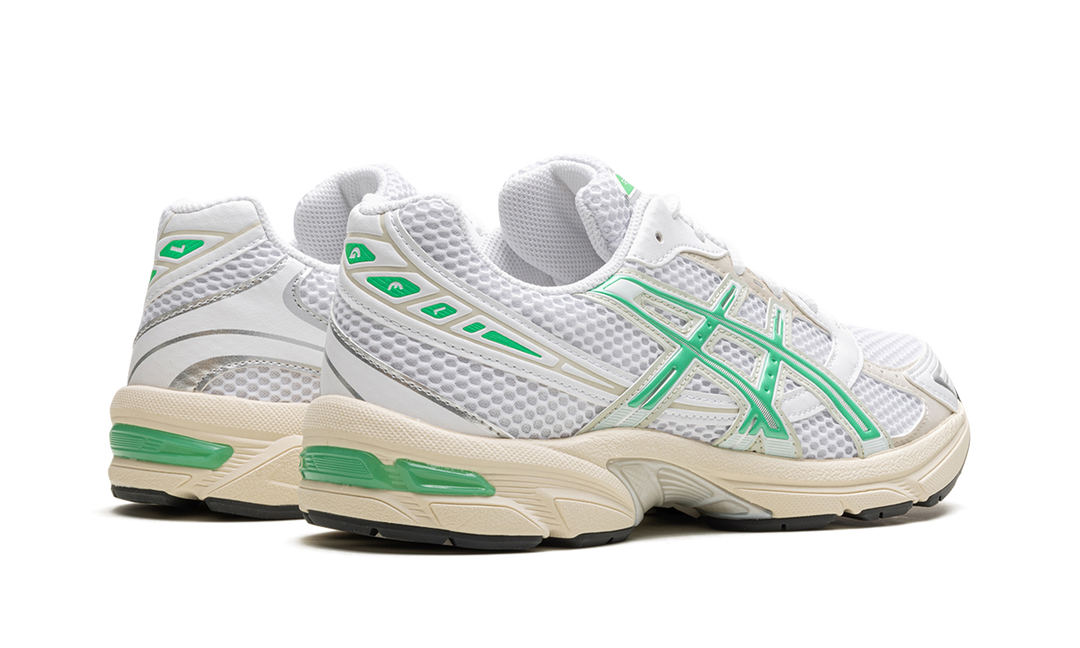ASICS GEL-1130 WHITE MALACHITE GREEN OFF WHITE MIDSOLE WOMENS
