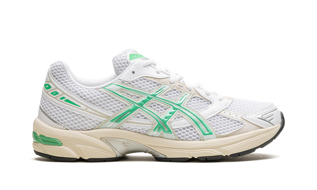 ASICS GEL-1130 WHITE MALACHITE GREEN OFF WHITE MIDSOLE WOMENS