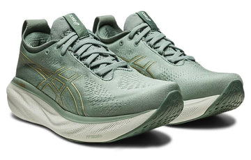 ASICS GEL-NIMBUS 25 SLATE GREY CHAMPAGNE WOMENS — Stock