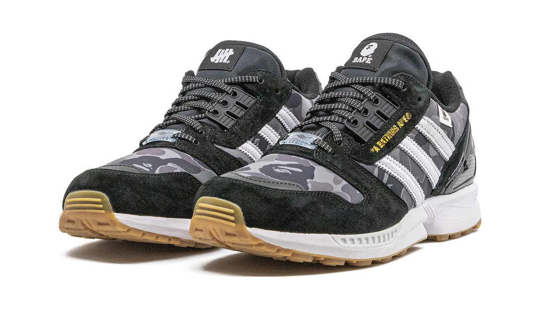 BAPE X UNDEFEATED X ADIDAS ZX 8000 BLACK GUM