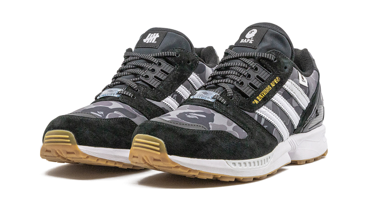 BAPE X UNDEFEATED X ADIDAS ZX 8000 BLACK GUM