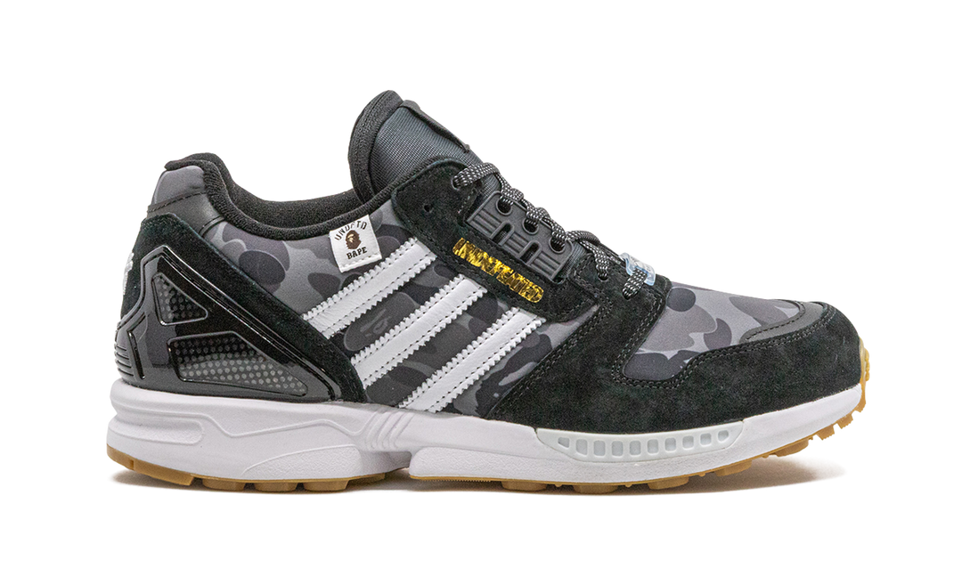 BAPE X UNDEFEATED X ADIDAS ZX 8000 BLACK GUM
