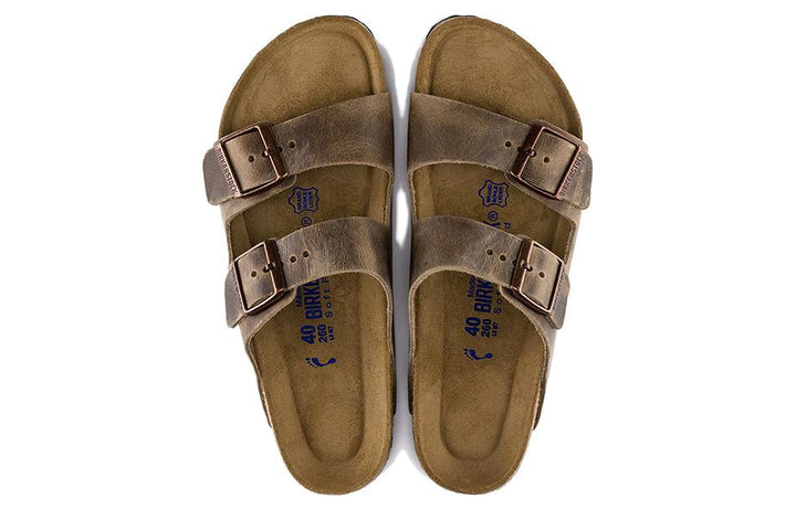 BIRKENSTOCK ARIZONA SOFT FOOTBED OILED LEATHER TOBACCO BROWN