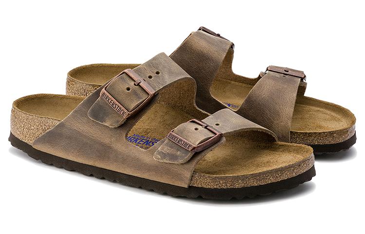 BIRKENSTOCK ARIZONA SOFT FOOTBED OILED LEATHER TOBACCO BROWN