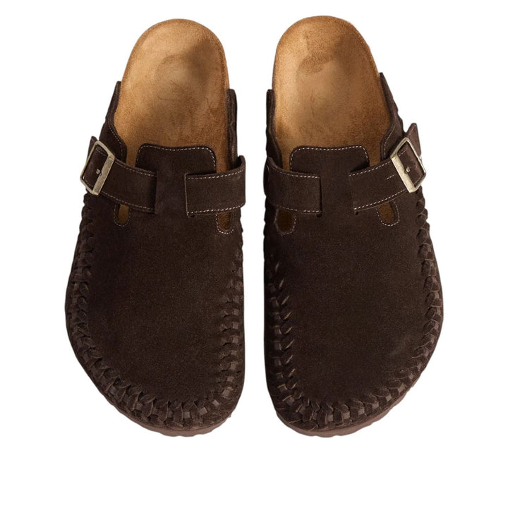 BIRKENSTOCK BOSTON BRAIDED SUEDE KITH MOCCA