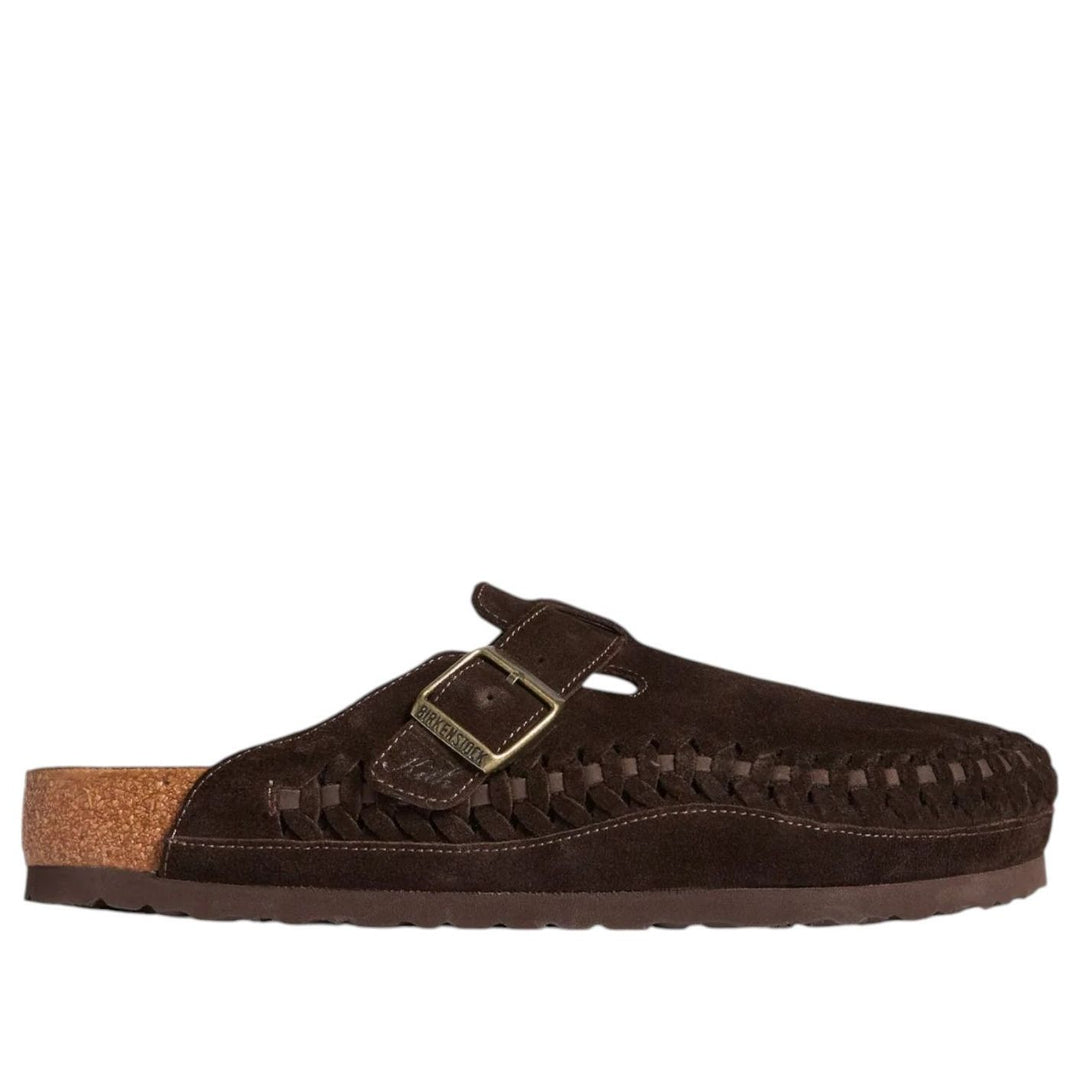 BIRKENSTOCK BOSTON BRAIDED SUEDE KITH MOCCA