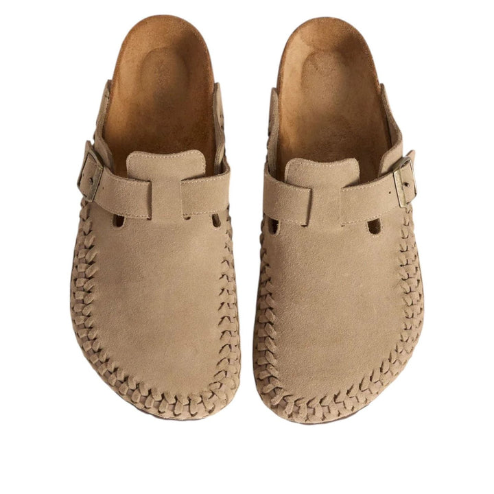 BIRKENSTOCK BOSTON BRAIDED SUEDE KITH TAUPE