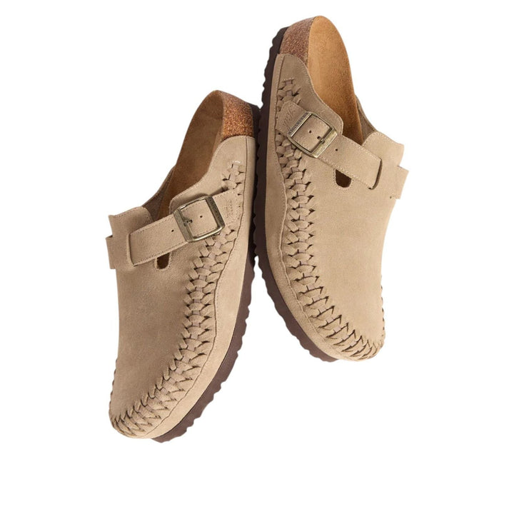 BIRKENSTOCK BOSTON BRAIDED SUEDE KITH TAUPE