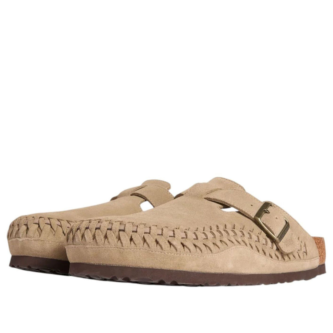 BIRKENSTOCK BOSTON BRAIDED SUEDE KITH TAUPE