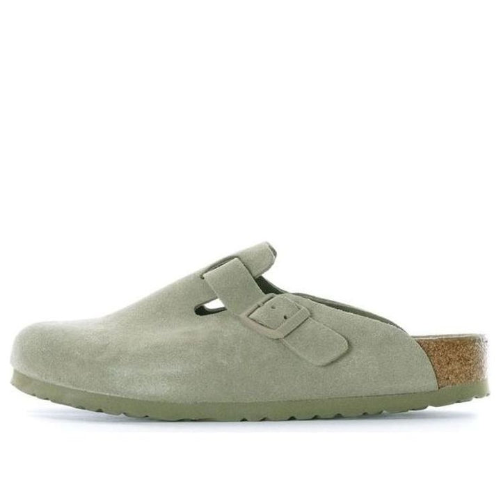 BIRKENSTOCK BOSTON SOFT FOOTBED SUEDE FADED KHAKI