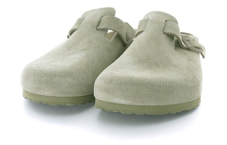 BIRKENSTOCK BOSTON SOFT FOOTBED SUEDE FADED KHAKI