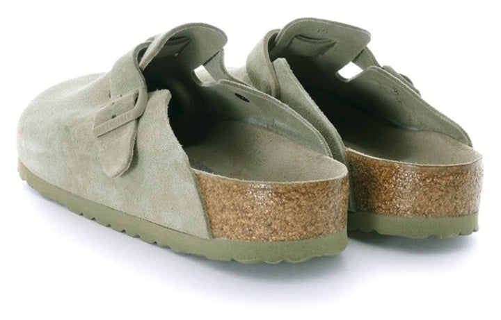 BIRKENSTOCK BOSTON SOFT FOOTBED SUEDE FADED KHAKI