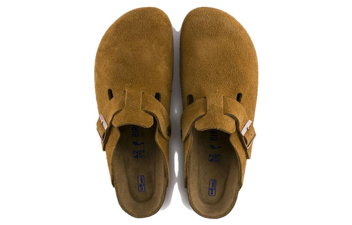 BIRKENSTOCK BOSTON SOFT FOOTBED SUEDE MINK (NARROW FIT)