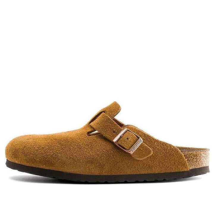 BIRKENSTOCK BOSTON SOFT FOOTBED SUEDE MINK (NARROW FIT)