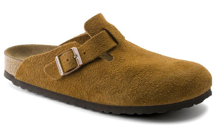 BIRKENSTOCK BOSTON SOFT FOOTBED SUEDE MINK (NARROW FIT)