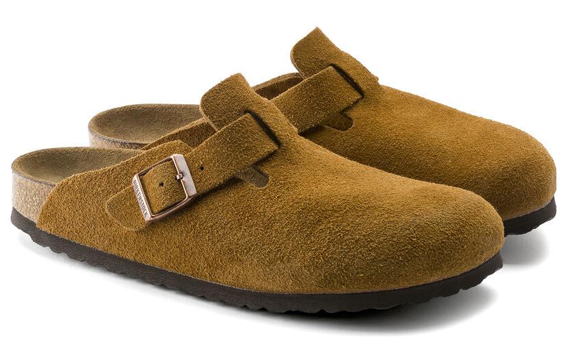 BIRKENSTOCK BOSTON SOFT FOOTBED SUEDE MINK (NARROW FIT)