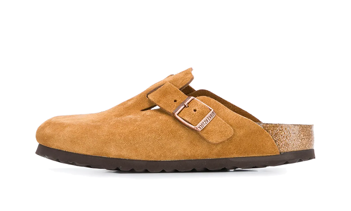 BIRKENSTOCK BOSTON SOFT FOOTBED SUEDE MINK (NARROW FIT)