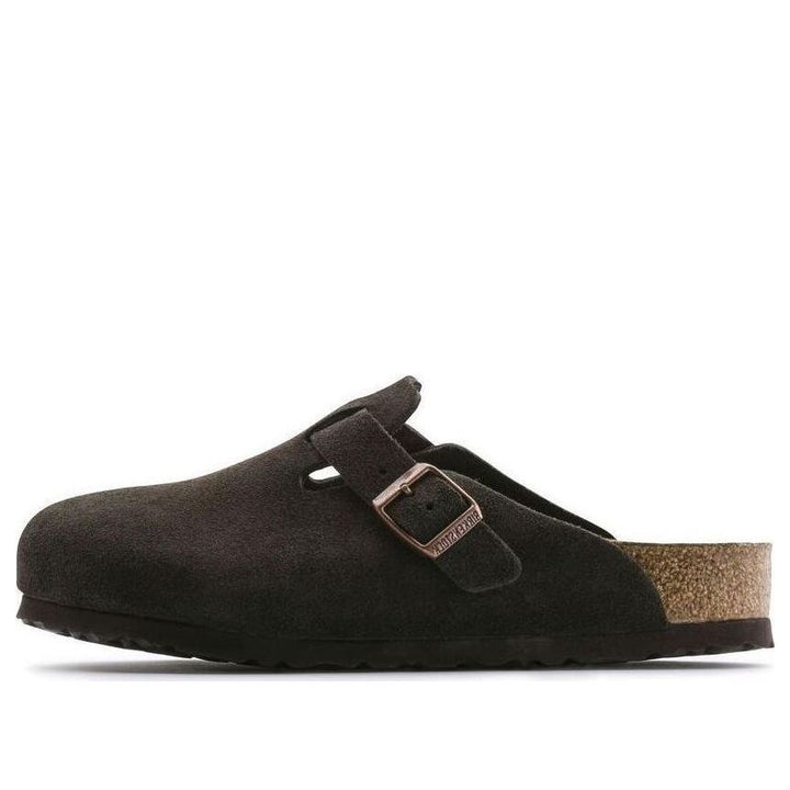 BIRKENSTOCK BOSTON SOFT FOOTBED SUEDE MOCHA (NARROW FIT)