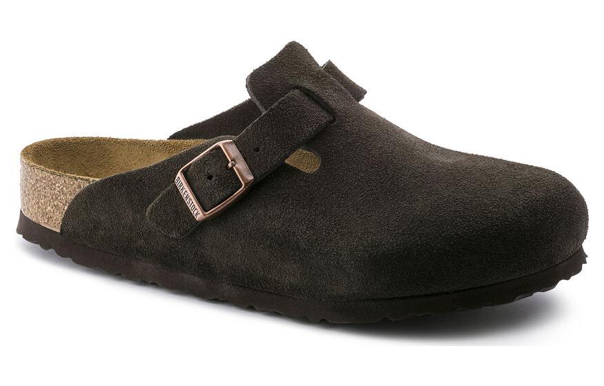 BIRKENSTOCK BOSTON SOFT FOOTBED SUEDE MOCHA (NARROW FIT)