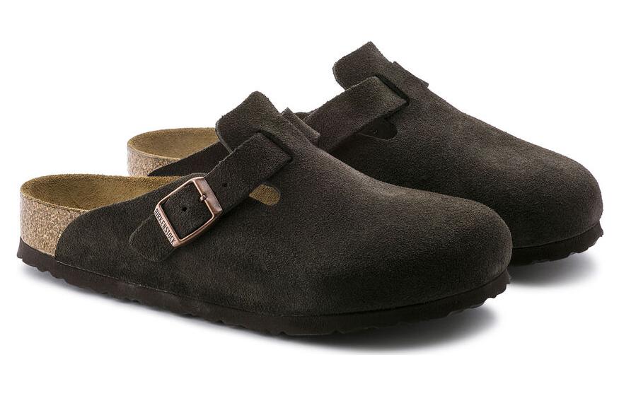 BIRKENSTOCK BOSTON SOFT FOOTBED SUEDE MOCHA (NARROW FIT)