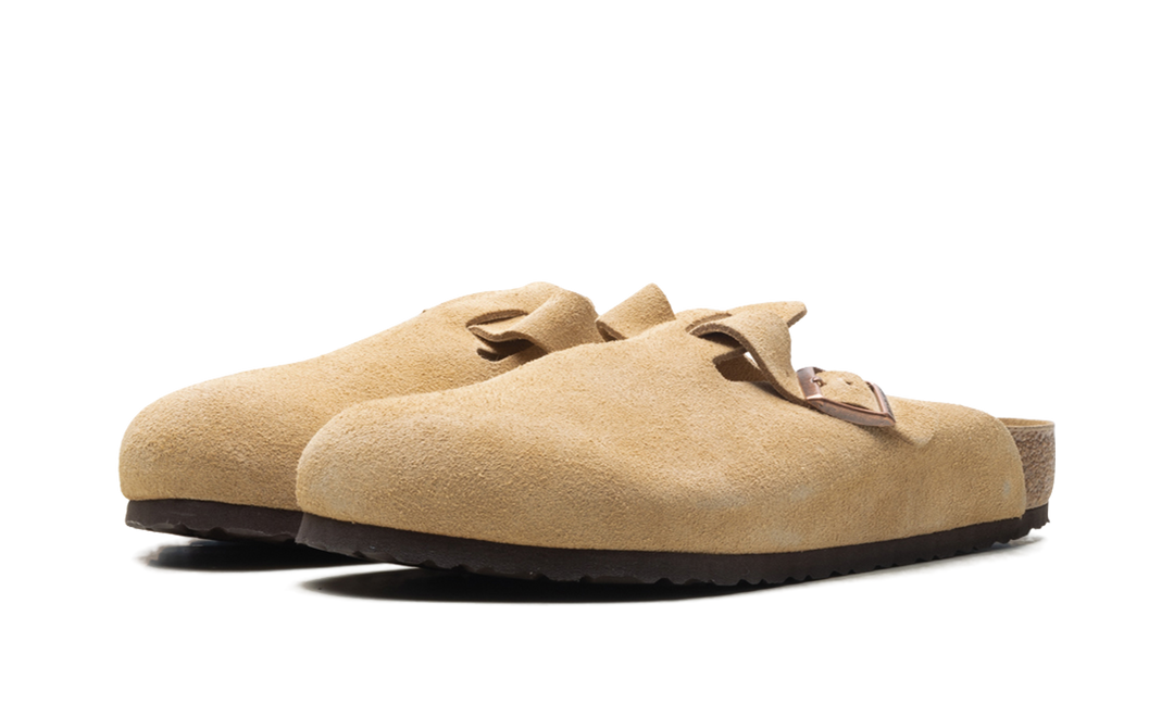 BIRKENSTOCK BOSTON SUEDE LATTE CREAM