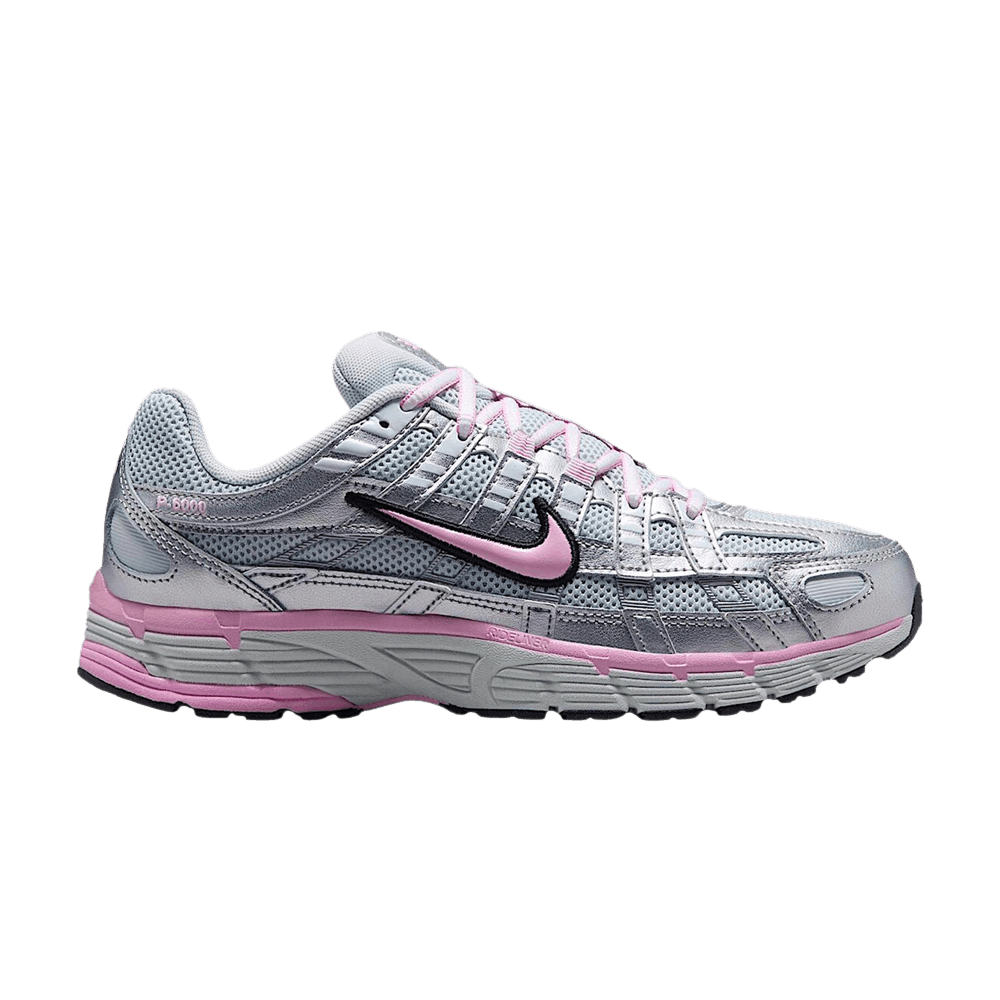 NIKE P-6000 PURE PLATINUM METALLIC SILVER BLACK PINK (WOMEN&