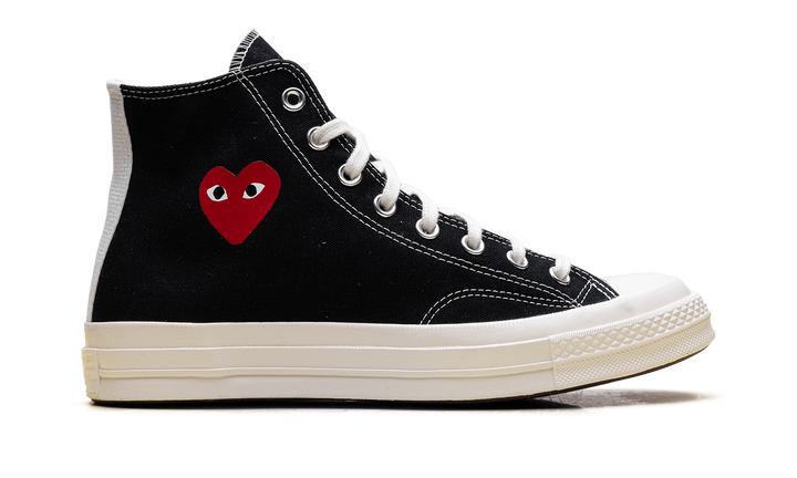 CONVERSE CHUCK TAYLOR ALL STAR 70 HI COMME DES GARCONS PLAY SINGLE HEART BLACK