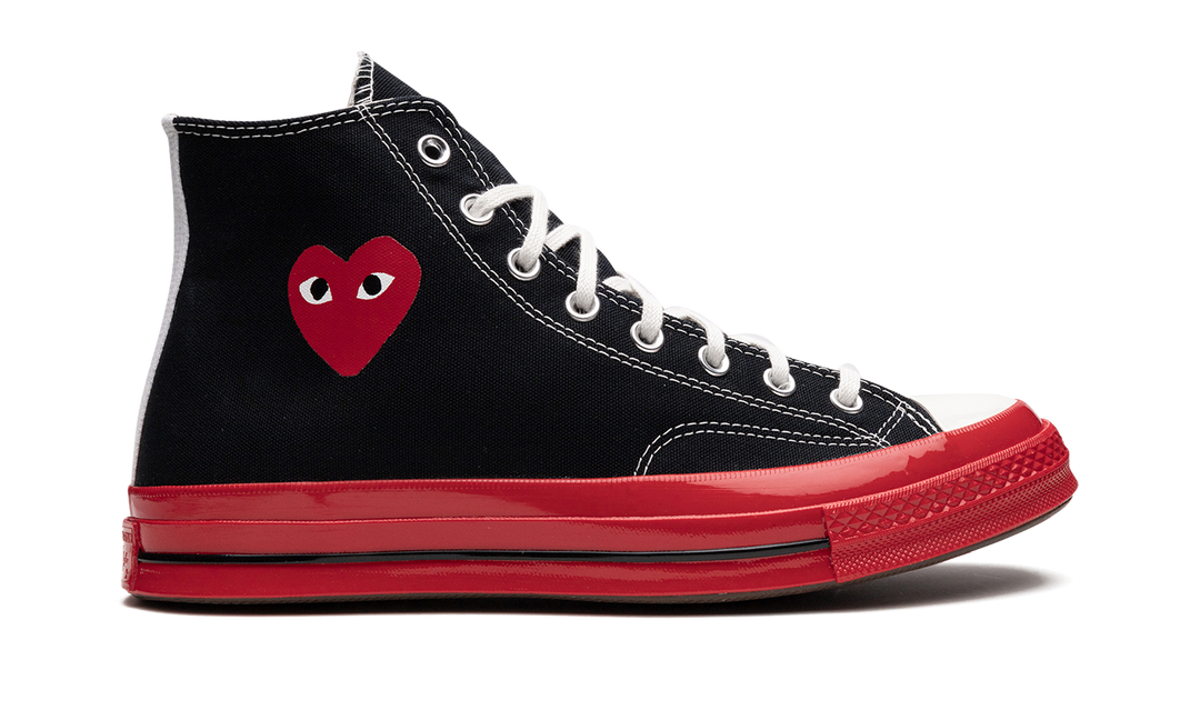 CONVERSE CHUCK TAYLOR ALL-STAR 70 HI X COMME DES GARÇONS PLAY BLACK RED MIDSOLE