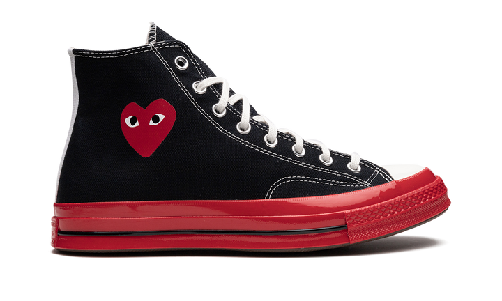 CONVERSE CHUCK TAYLOR ALL-STAR 70 HI X COMME DES GARÇONS PLAY BLACK RED MIDSOLE