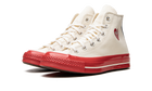 CONVERSE CHUCK TAYLOR ALL-STAR 70 HI X COMME DES GARÇONS PLAY EGRET RED MIDSOLE