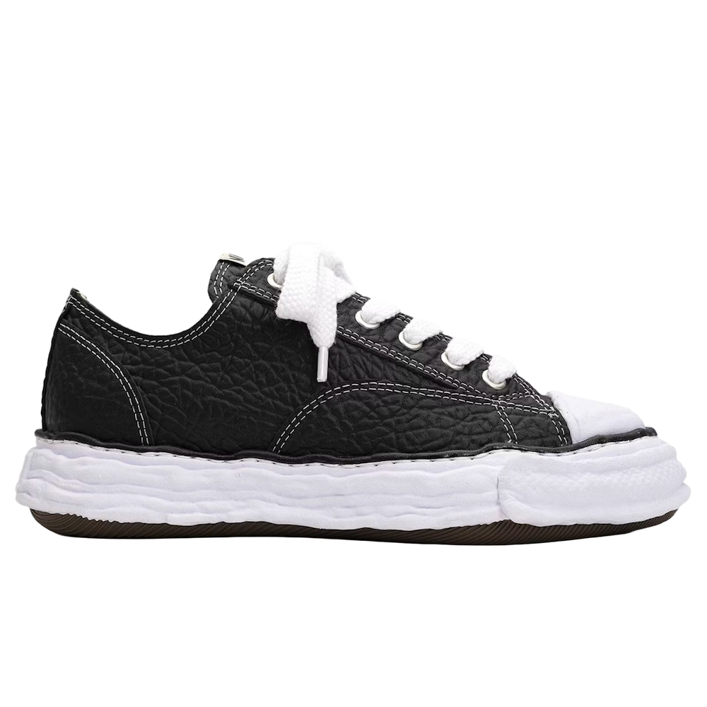MAISON MIHARA YASUHIRO PETERSON 23 OG SOLE MONSTER LEATHER LOW BLACK WHITE