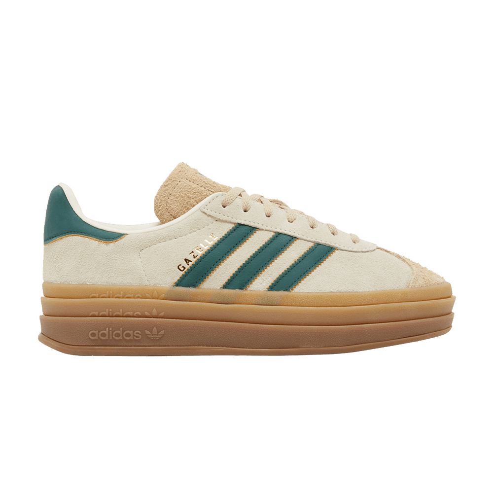 ADIDAS GAZELLE BOLD MAGIC BEIGE COLLEGIATE GREEN (WOMEN&