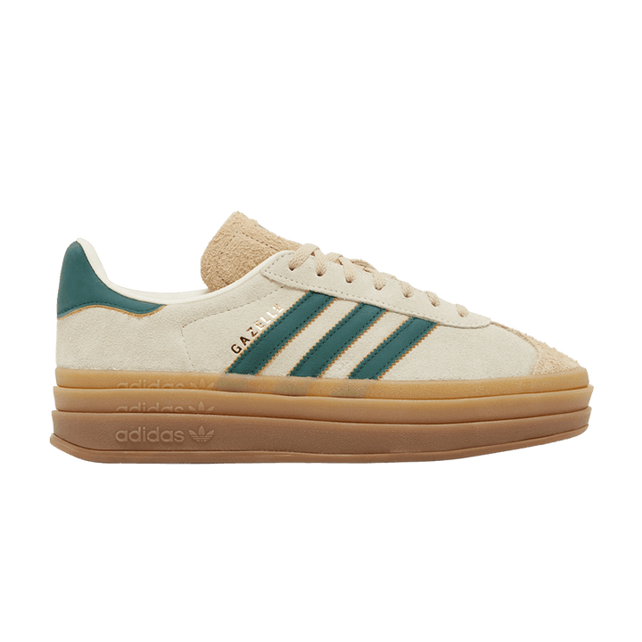 ADIDAS GAZELLE BOLD MAGIC BEIGE COLLEGIATE GREEN (WOMEN&