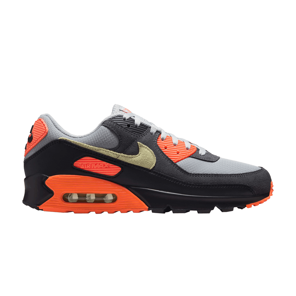 NIKE AIR MAX 90 LIGHT SMOKE GREY HYPER CRIMSON LIMELIGHT