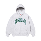 SUPREME CRACKED RAGLAN ZIP UP HOODED SWEATSHIRT 'ASH GREY'
