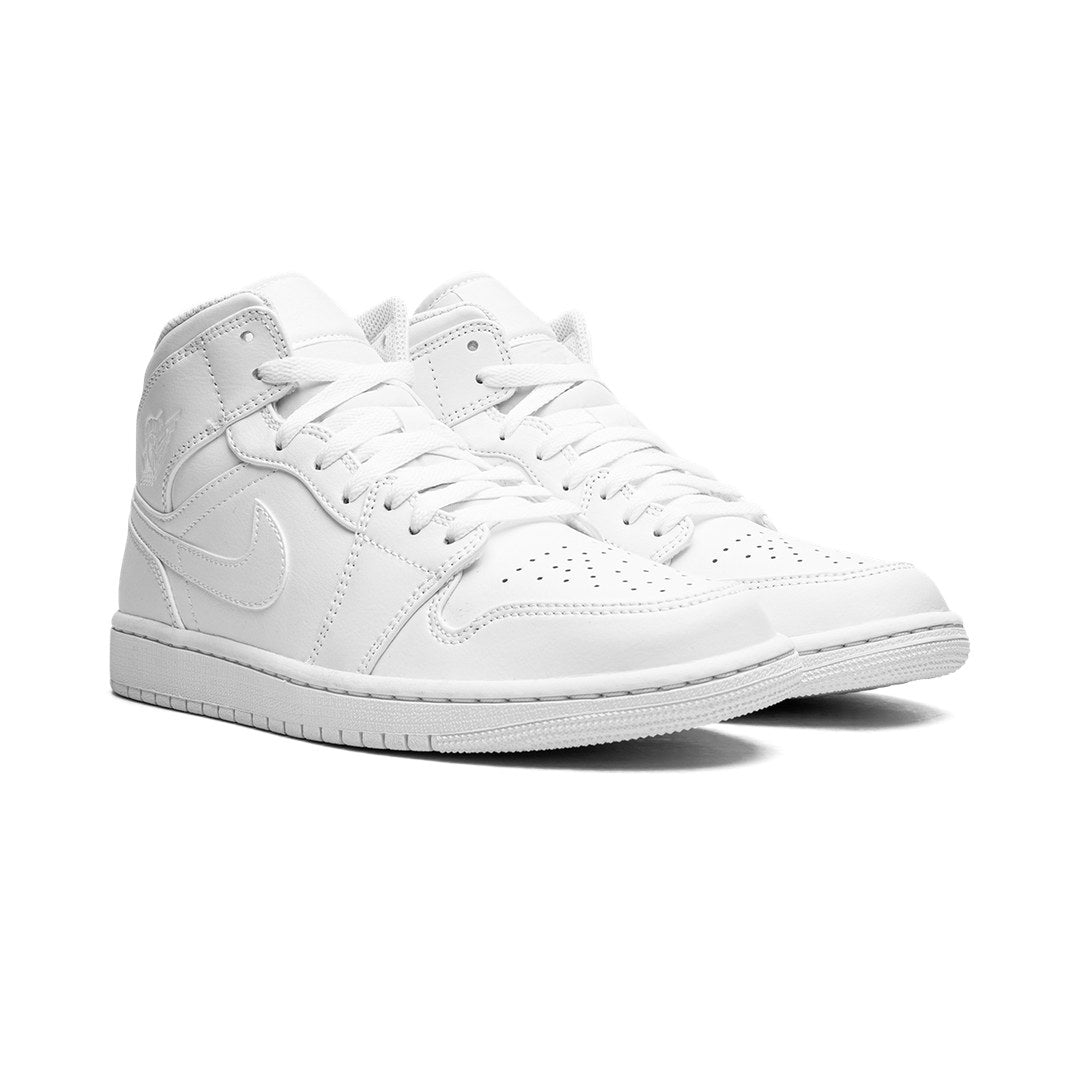 JORDAN 1 MID TRIPLE WHITE (2023) (GS)