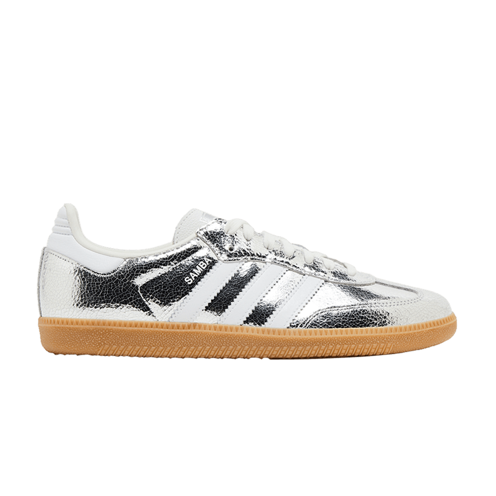 ADIDAS SAMBA OG SILVER METALLIC CRACKED LEATHER (WOMEN&