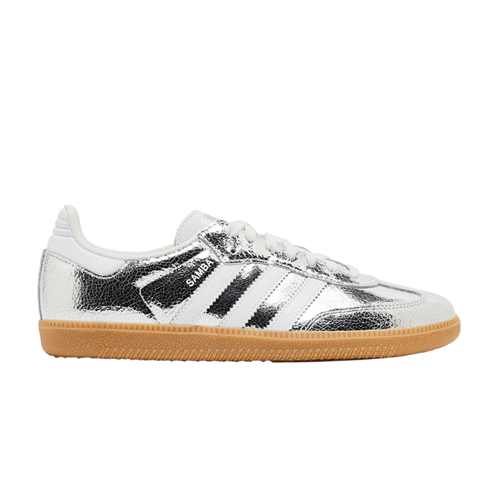 ADIDAS SAMBA OG SILVER METALLIC CRACKED LEATHER (WOMEN&