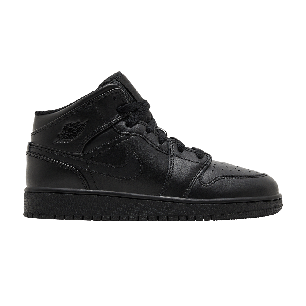 JORDAN 1 MID TRIPLE BLACK (GS)