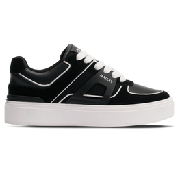 MALLET FENCHURCH MEN'S BLACK WHITE LEATHER TRAINERS