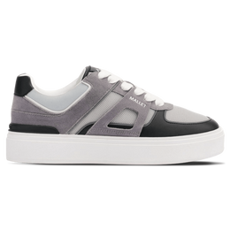 MALLET FENCHURCH MEN'S GREY BLACK LEATHER TRAINERS